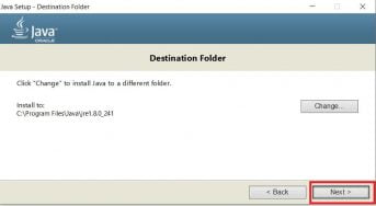 java se jdk 8 setup destination folder