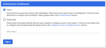 kubernetes dashboard-token
