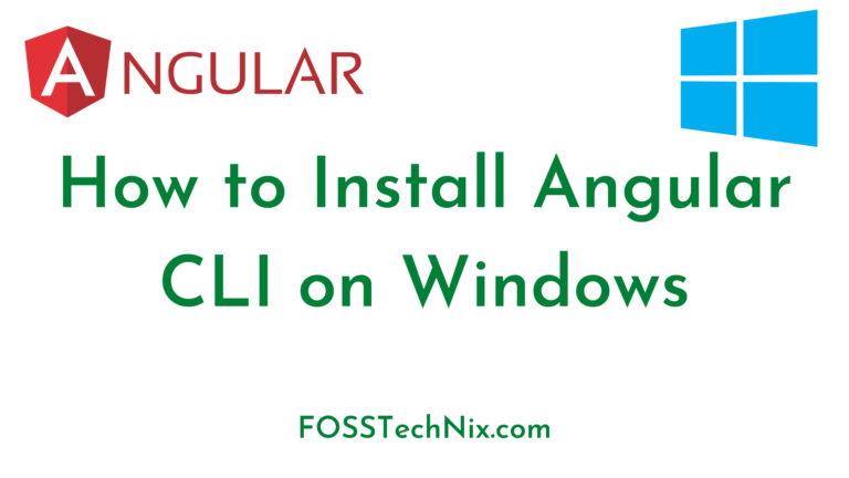 how to install angular cli on windows 10