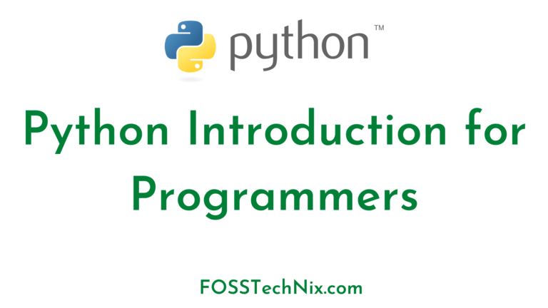 Python Introduction for Programmers