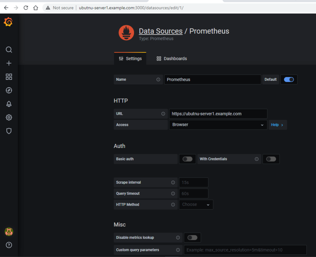 Secure Monitoring environment setup using Prometheus AlertManager and Grafana 9