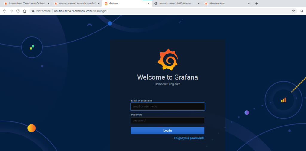 Secure Monitoring environment setup using Prometheus AlertManager and Grafana 8