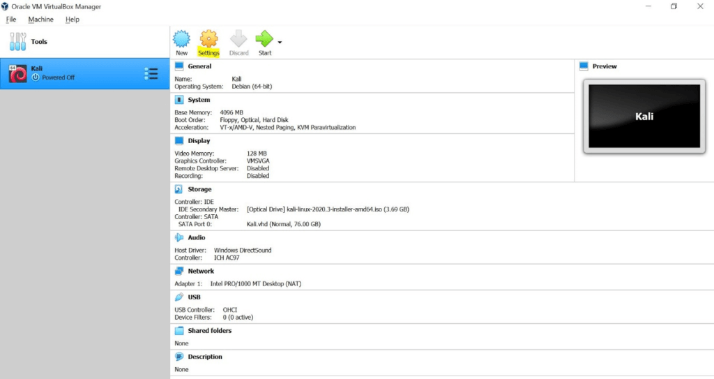 How to Install Kali Linux on Virtual Box 5