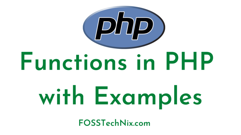 Functions in PHP with Examples