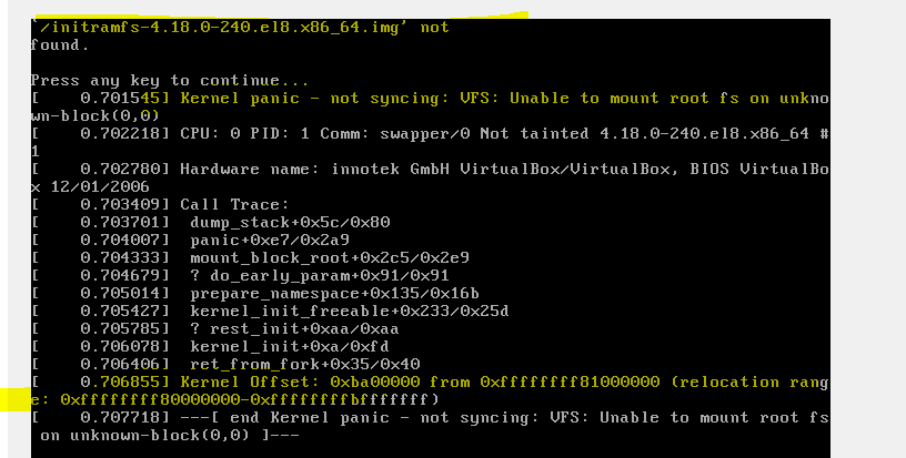 How to Fix Kernel Panic Error in RHEL 7/8 3