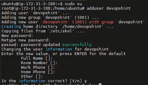 aws ubuntu user default password
