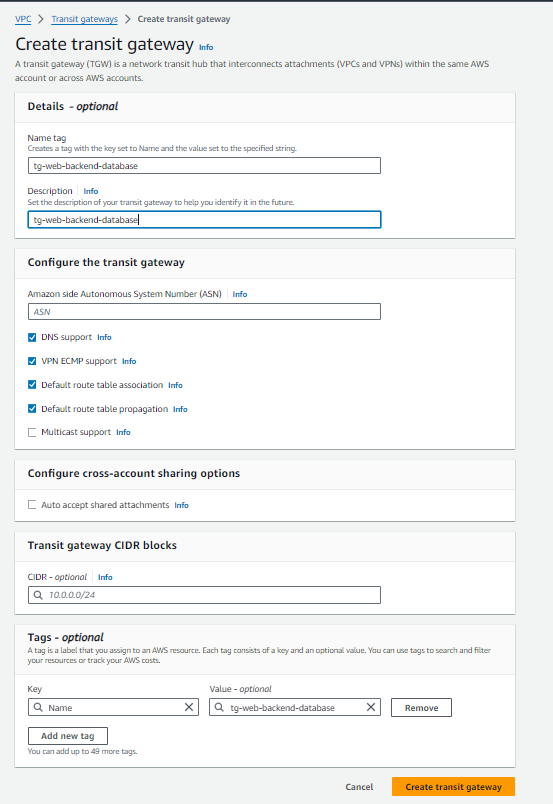 Setting up AWS VPC Transit Gateway 36