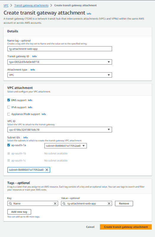 Setting up AWS VPC Transit Gateway 37