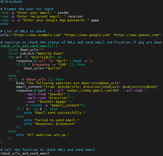 Shell Script To Send Email