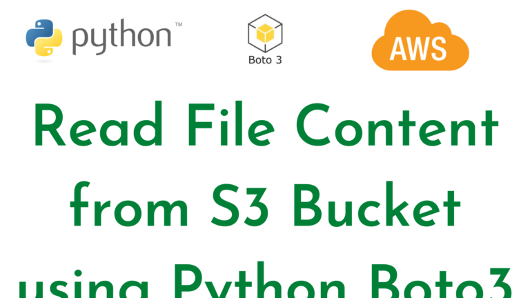 Read File Content from S3 Bucket using Python Boto3