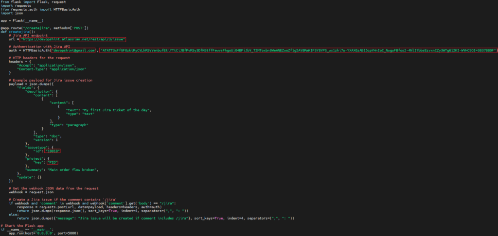 Python Script to Create Jira Ticket using GitHub Events 8