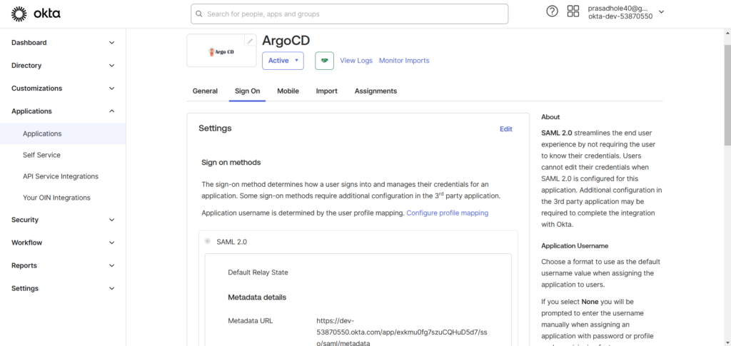 Configure Single Sign-On (SSO) for ArgoCD using OKTA 22