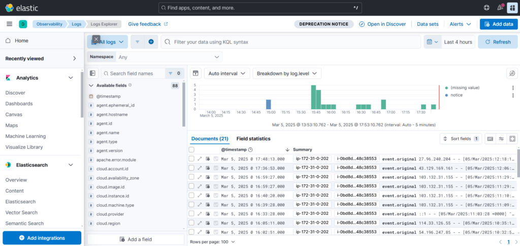 Send Apache2 Logs to Elastic Stack and Filebeat 35