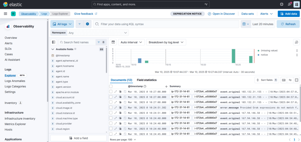 Send Apache2 Logs to Elastic Stack and Filebeat 33