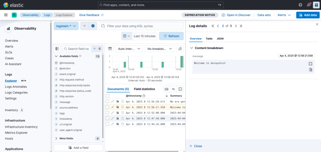 Monitor Kafka logs using Elastic Stack 55