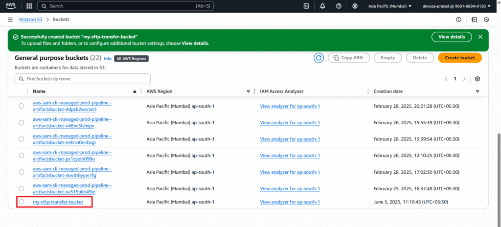 Secure SFTP Setup Using AWS Transfer Family 4