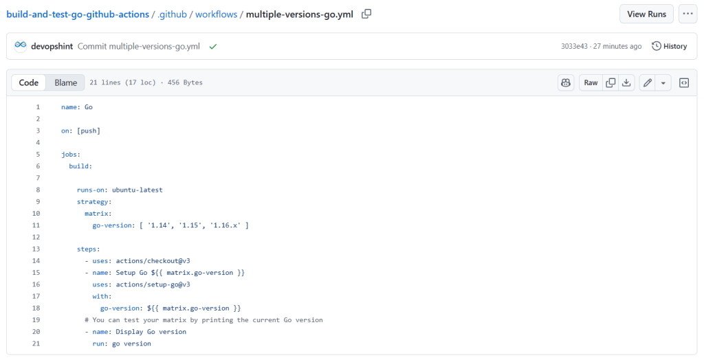 Building and Testing Go Project on GitHub Actions 6