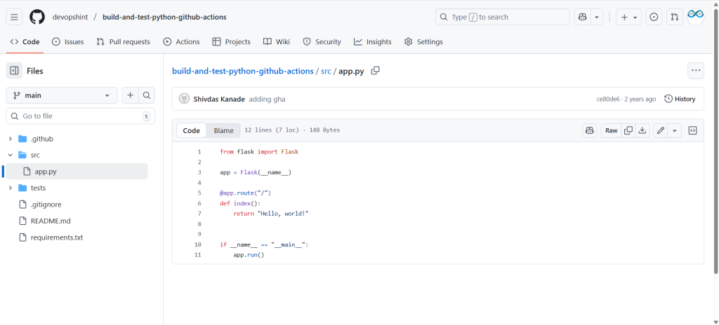 Building and Testing a Python Project with GitHub Actions 1